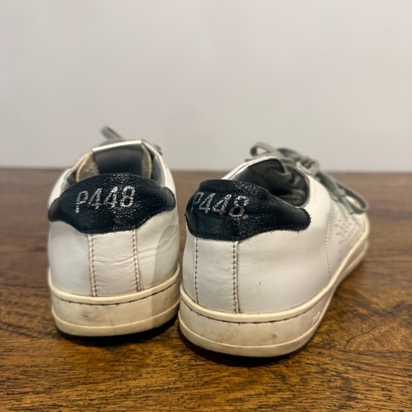 P448 John Python-Print Leather Low Top Sneakers - Picture 13 of 15